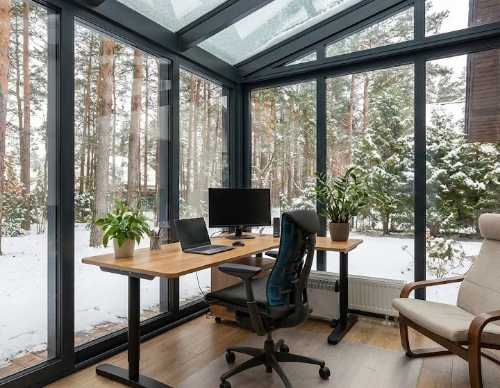 Domowe biuro w ogrodzie zimowym – jak stworzyć idealne miejsce do pracy wśród zieleni w Mińsku Mazowieckim.